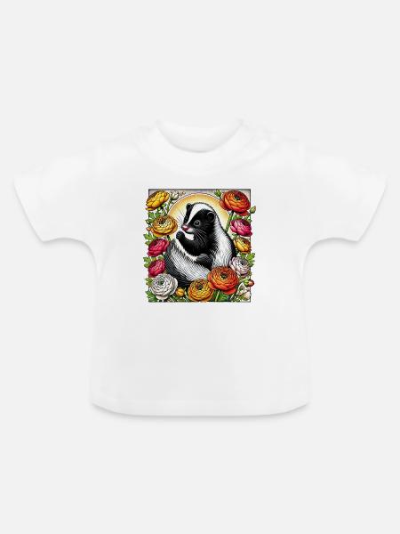 Stinktier - Baby Bio-T-Shirt mit Rundhals - Weiß