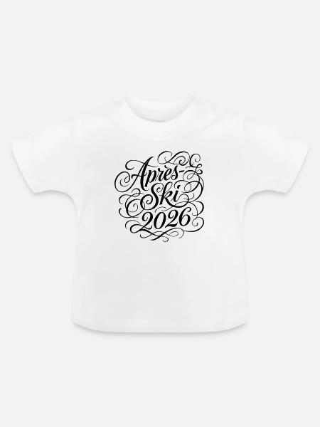 Apres Ski 2026 - Baby Bio-T-Shirt mit Rundhals - Weiß