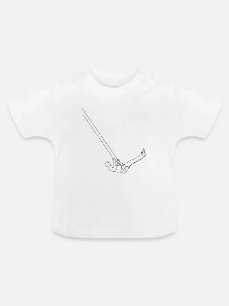 Schaukel - Baby Bio-T-Shirt mit Rundhals - Weiß