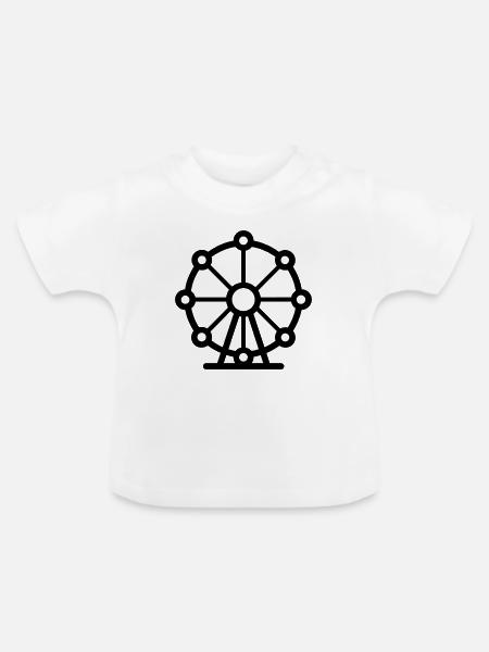 Riesenrad - Baby Bio-T-Shirt mit Rundhals - Weiß