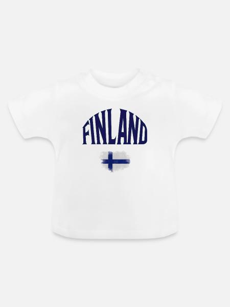 Finland - Baby Bio-T-Shirt mit Rundhals - Weiß