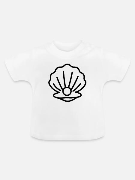 Auster - Baby Bio-T-Shirt mit Rundhals - Weiß