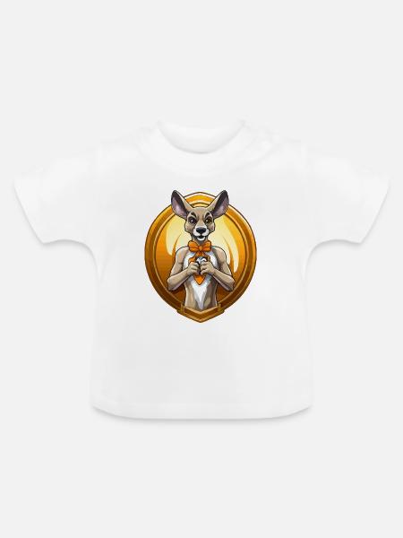 Herz-Hund im Medaillon - Baby Bio-T-Shirt mit Rundhals - Weiß