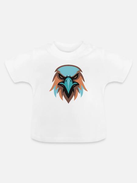 Adlerkopf Turquoise Braun - Baby Bio-T-Shirt mit Rundhals - Weiß