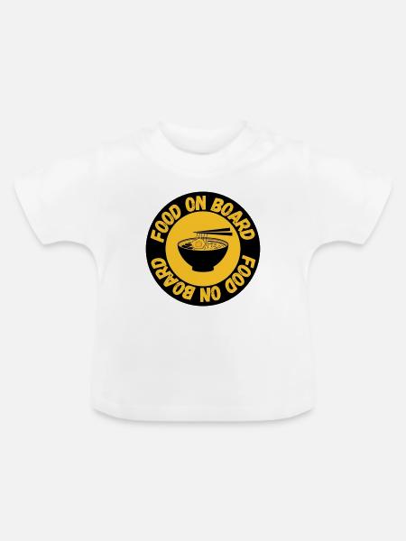 Ramen an Bord - Baby Bio-T-Shirt mit Rundhals - Weiß