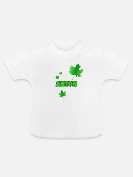 Baum Anton - Baby Bio-T-Shirt mit Rundhals - Weiß