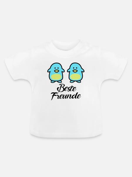 Pinguine Beste Freunde - Baby Bio-T-Shirt mit Rundhals - Weiß