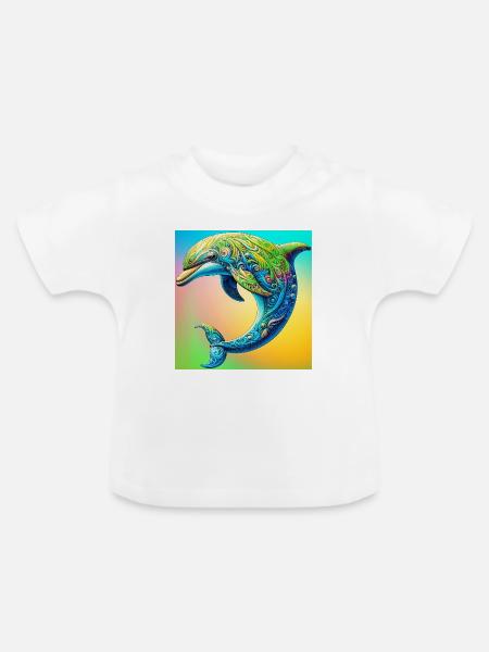 Delfin - Baby Bio-T-Shirt mit Rundhals - Weiß