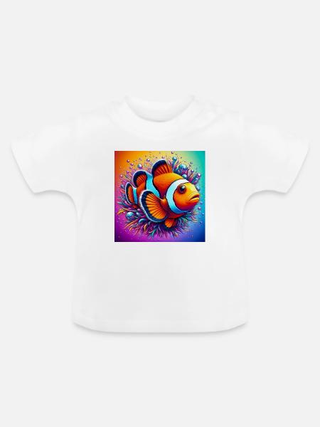 Clownfisch - Baby Bio-T-Shirt mit Rundhals - Weiß