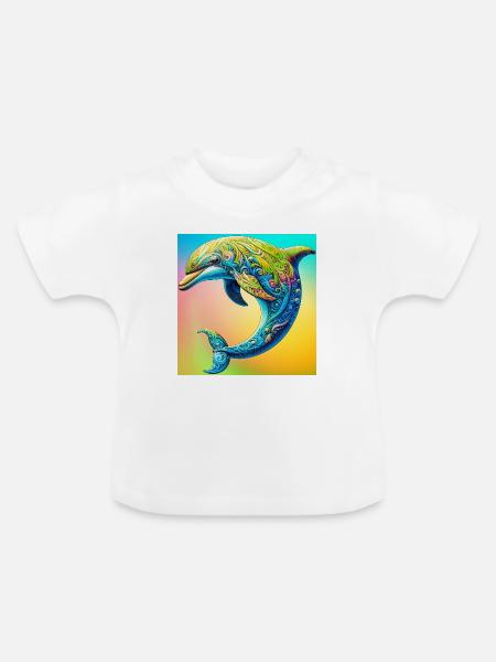 Delfin - Baby Bio-T-Shirt mit Rundhals - Weiß