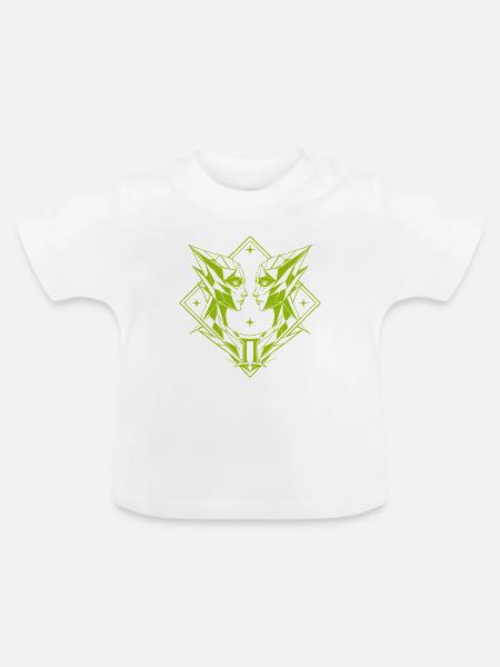 Zwillinge – Dualität & Balance - Baby Bio-T-Shirt mit Rundhals - Weiß