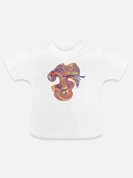 Psychedelische Marmor-Wirbel - Baby Bio-T-Shirt mit Rundhals - Weiß