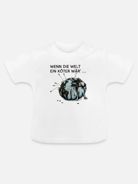 Weltköter - Baby Bio-T-Shirt mit Rundhals - Weiß