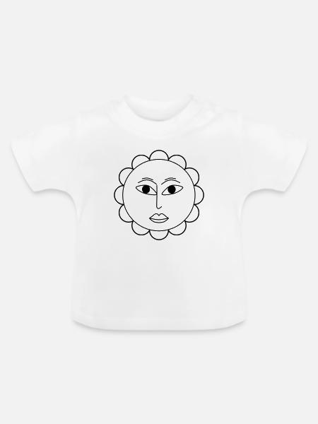Schlichte Blume - Baby Bio-T-Shirt mit Rundhals - Weiß