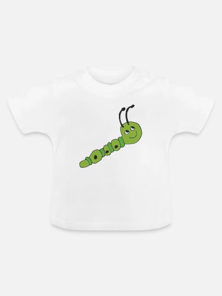 raupe - Baby Bio-T-Shirt mit Rundhals - Weiß