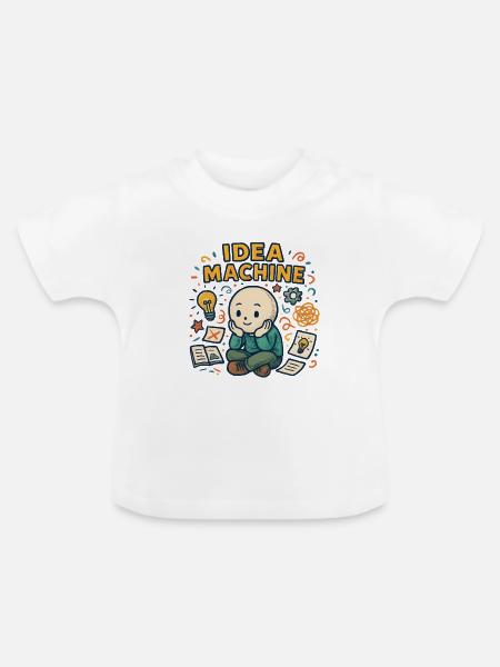 Ideenmaschine Cartoon - Baby Bio-T-Shirt mit Rundhals - Weiß