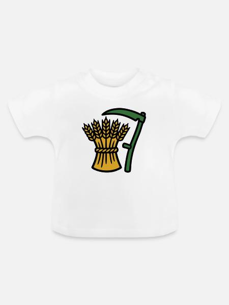 Getreide Sense Ernte Icon - Baby Bio-T-Shirt mit Rundhals - Weiß
