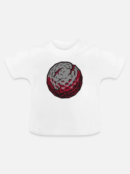 Golfball Meteorit Logo - Baby Bio-T-Shirt mit Rundhals - Weiß