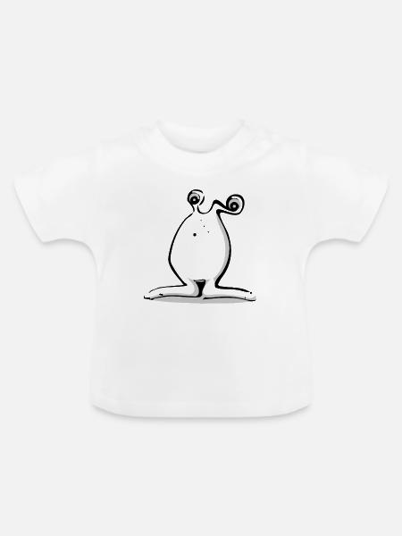 Lustiges Alien Monster - Baby Bio-T-Shirt mit Rundhals - Weiß