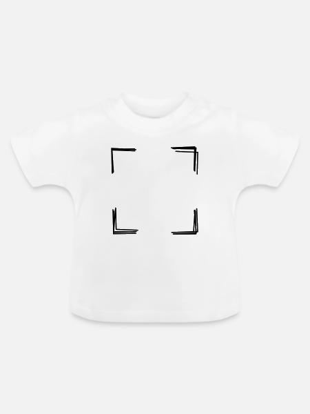 Rahmenecken handgezeichnet - Baby Bio-T-Shirt mit Rundhals - Weiß
