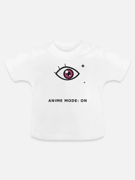 Anime-Augenmodus an - Baby Bio-T-Shirt mit Rundhals - Weiß
