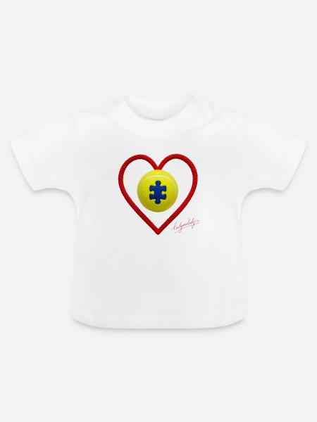 Autismus-Tennis - Baby Bio-T-Shirt mit Rundhals - Weiß