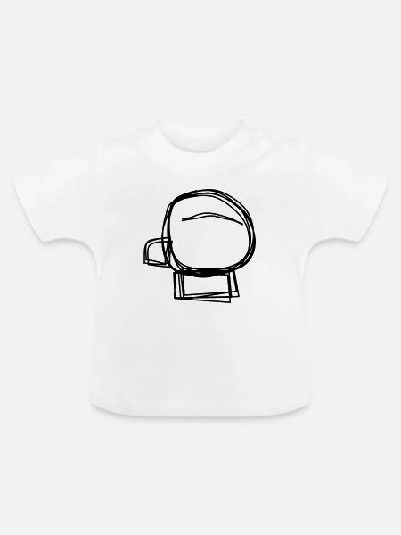 Boxhandschuh handgezeichnet - Baby Bio-T-Shirt mit Rundhals - Weiß
