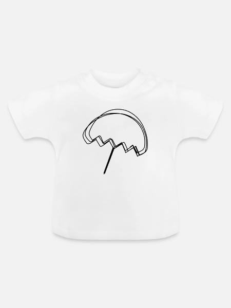Sonnenschirm handgezeichnet - Baby Bio-T-Shirt mit Rundhals - Weiß