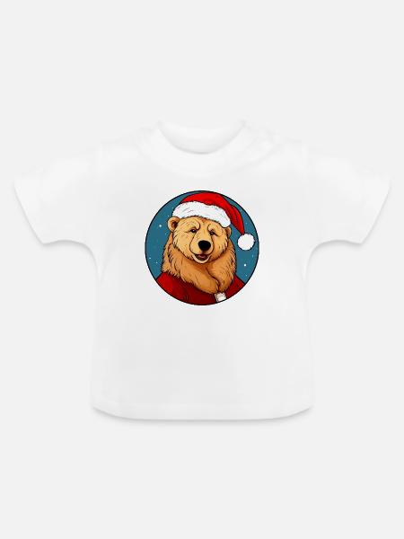 Bären Christmas / Thanksgiving - Baby Bio-T-Shirt mit Rundhals - Weiß