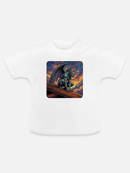 Gargoyle auf Sunset Ridge - Baby Bio-T-Shirt mit Rundhals - Weiß