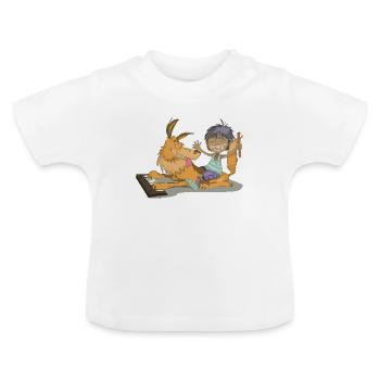 Bremen Town Musicians: Best friends! - Baby Organic T-Shirt with Round Neck - white - Front