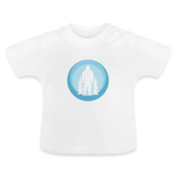Lochness Bigfoot Yeti - Baby Organic T-Shirt with Round Neck - white - Front