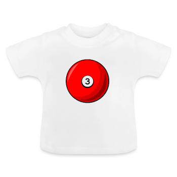 Billardkugel 3 rot Billard drei - Baby Bio-T-Shirt mit Rundhals - Weiß - Vorne