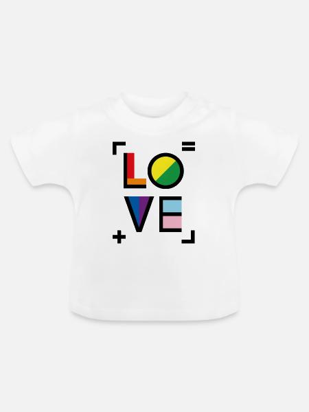 Liebe - Gleichheit und Liebe - Baby Bio-T-Shirt mit Rundhals - Weiß