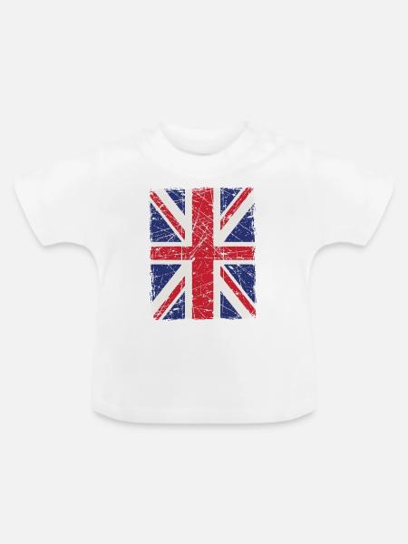 Union Jack - Baby Bio-T-Shirt mit Rundhals - Weiß