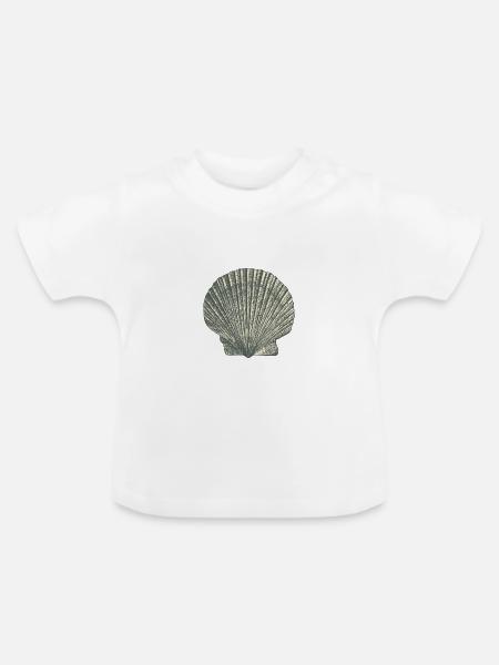 Muscheln - Baby Bio-T-Shirt mit Rundhals - Weiß