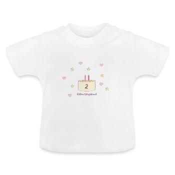 Geburtstagskind Zweiter Geburtstag - Baby Bio-T-Shirt mit Rundhals - Weiß - Vorne