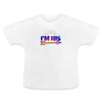 Homosexuelles Paar, ich bin sein rechtes Geschenk - Baby Bio-T-Shirt mit Rundhals - Weiß - Vorne