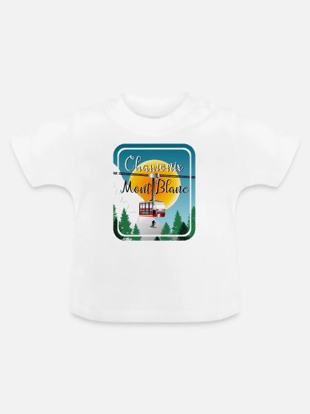 Skiing Mont Blanc - Baby Bio-T-Shirt mit Rundhals - Weiß
