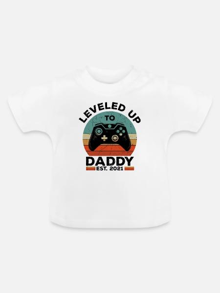 Papa 2021 - Baby Bio-T-Shirt mit Rundhals - Weiß