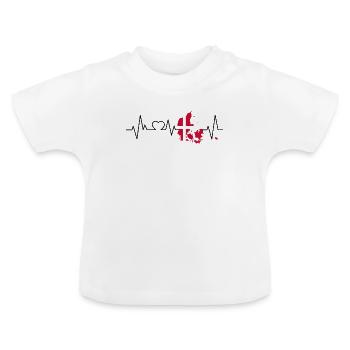 Le rythme cardiaque du Danemark - T-shirt bio col rond Bébé - blanc - Devant