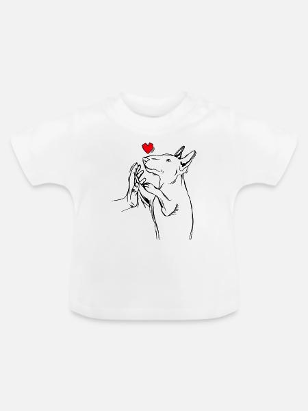 Bullterrier - Baby Bio-T-Shirt mit Rundhals - Weiß