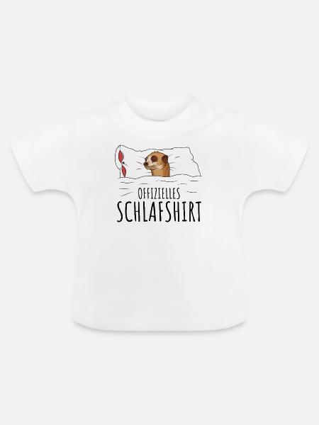 Erdmännchen - Baby Bio-T-Shirt mit Rundhals - Weiß