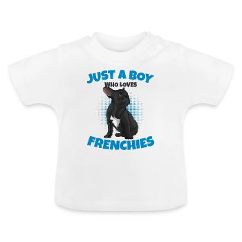 Bulldog français - T-shirt bio col rond Bébé - blanc - Devant