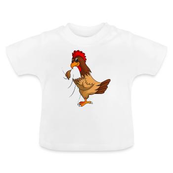 Chicken - Baby Organic T-Shirt with Round Neck - white - Front