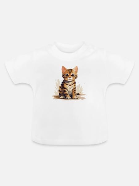 Bengal Katze - Baby Bio-T-Shirt mit Rundhals - Weiß