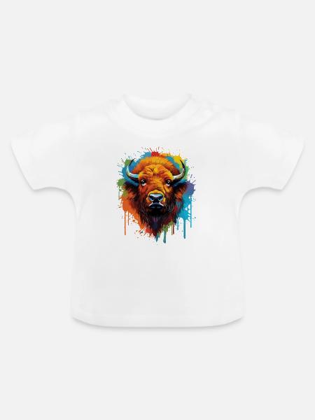 Bison - Baby Bio-T-Shirt mit Rundhals - Weiß