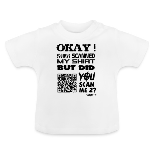 QR shirt for nosy people - Baby biologisch T-shirt met ronde hals