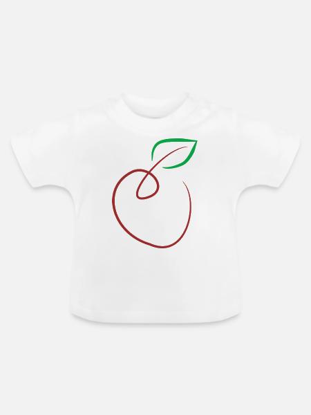 Apfel - Baby Bio-T-Shirt mit Rundhals - Weiß