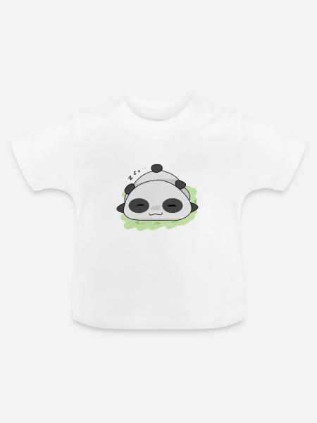 Panda - Baby Bio-T-Shirt mit Rundhals - Weiß